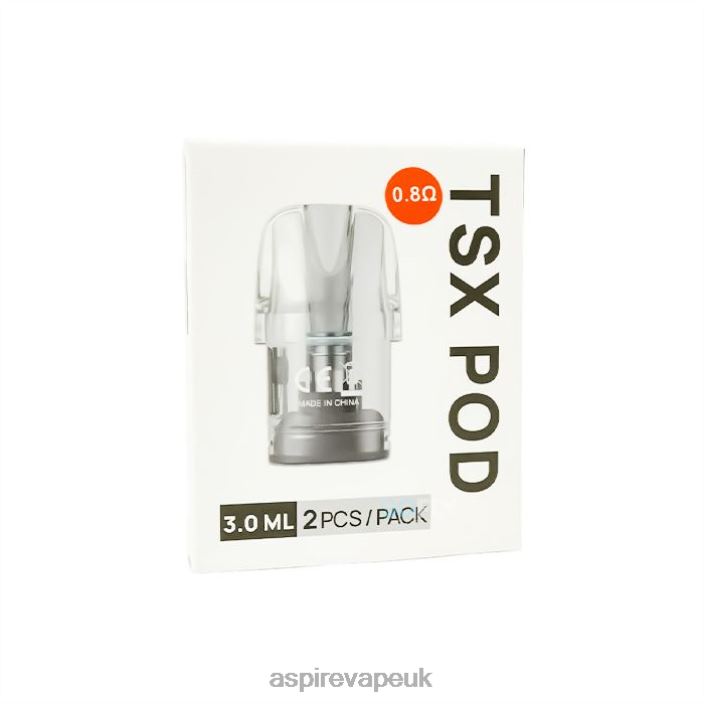 Aspire Vape Amazon 24V6F233 - Aspire Tsx Pod 0.8 Ohm (3.0 Ml)/2 PCS Per Pack (Compatible With Cyber S And Cyber X)
