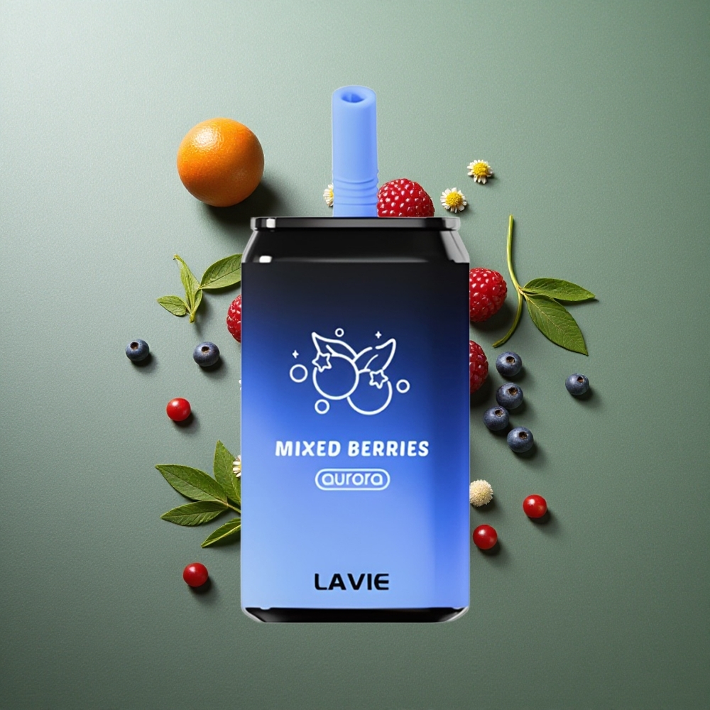Mixed Berries LAVIE Aurora 11000 Puffs UK Vape Wholesale 22ML Type C Rechargeable