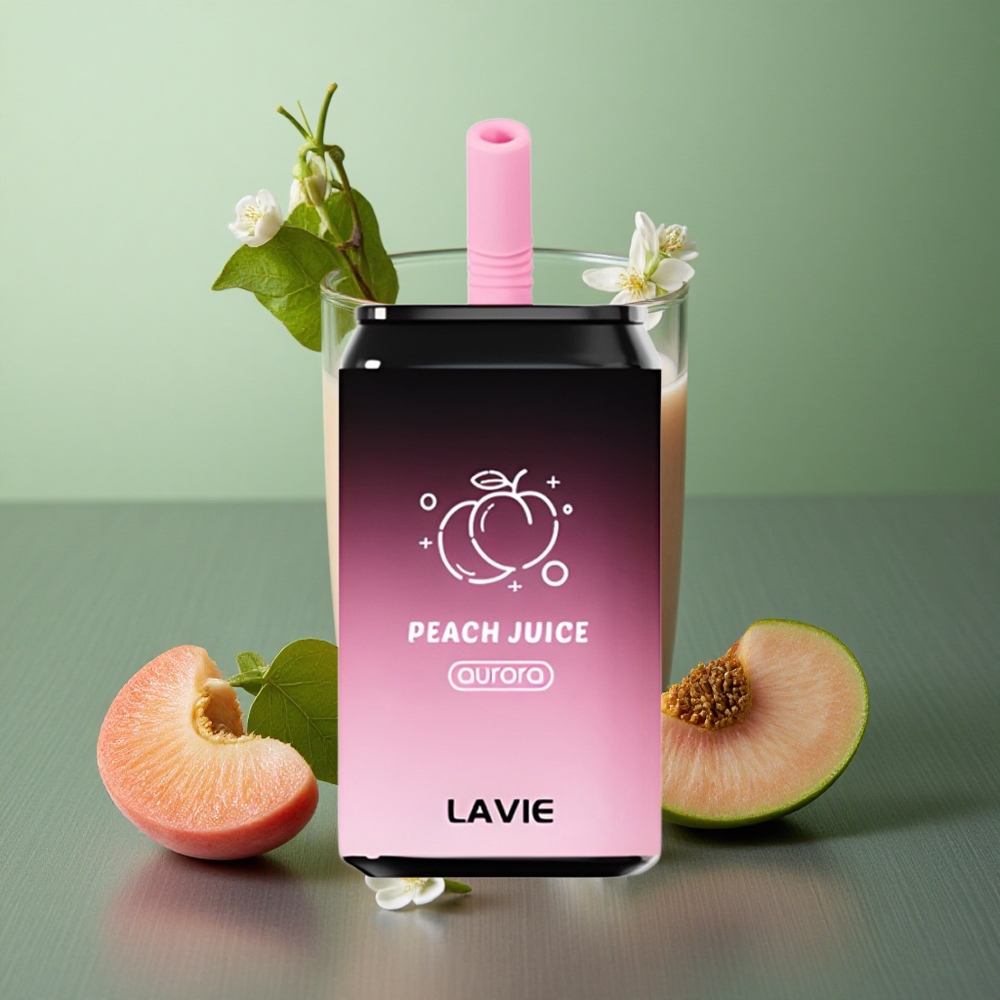 Peach Juice LAVIE Aurora 11000 Puffs UK Vape Wholesale Rechargeable Type C