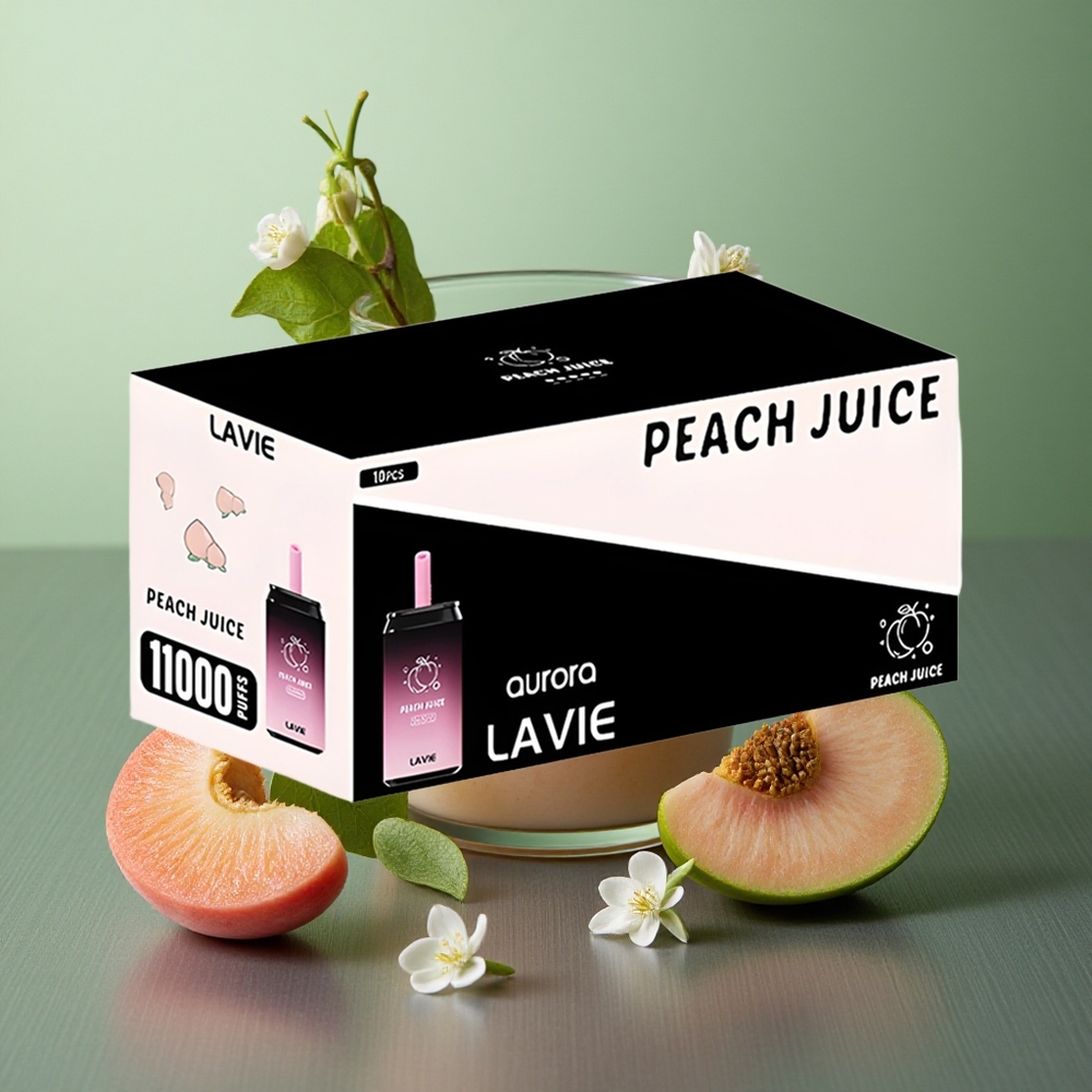 Peach Juice LAVIE Aurora 11000 Puffs UK Vape Wholesale Rechargeable Type C