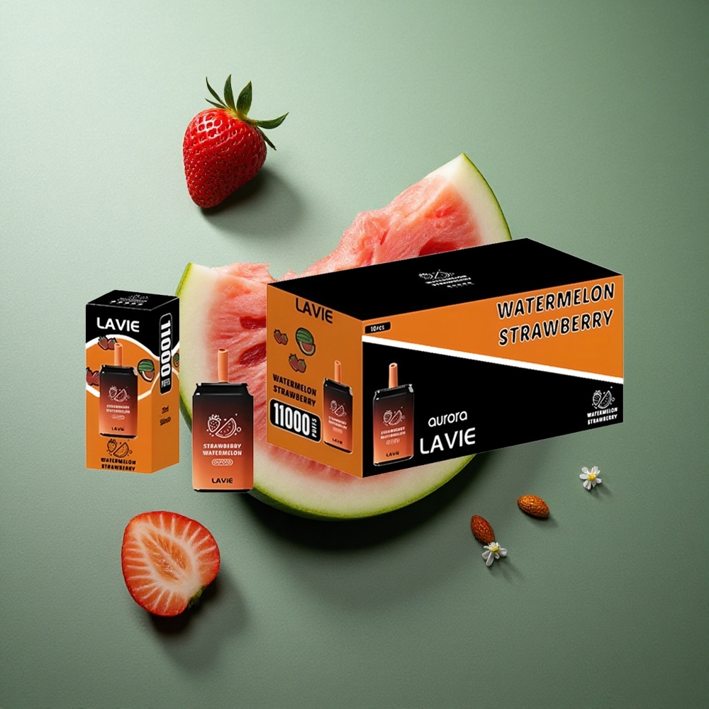 Strawberry Watermelon LAVIE Aurora 11000 Puffs UK Vape Wholesale 22ML Rechargeable