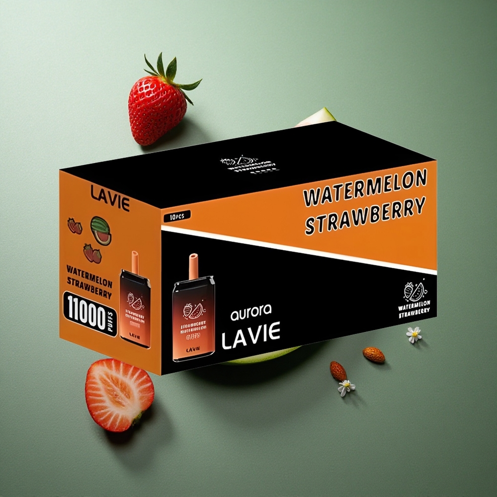 Strawberry Watermelon LAVIE Aurora 11000 Puffs UK Vape Wholesale 22ML Rechargeable