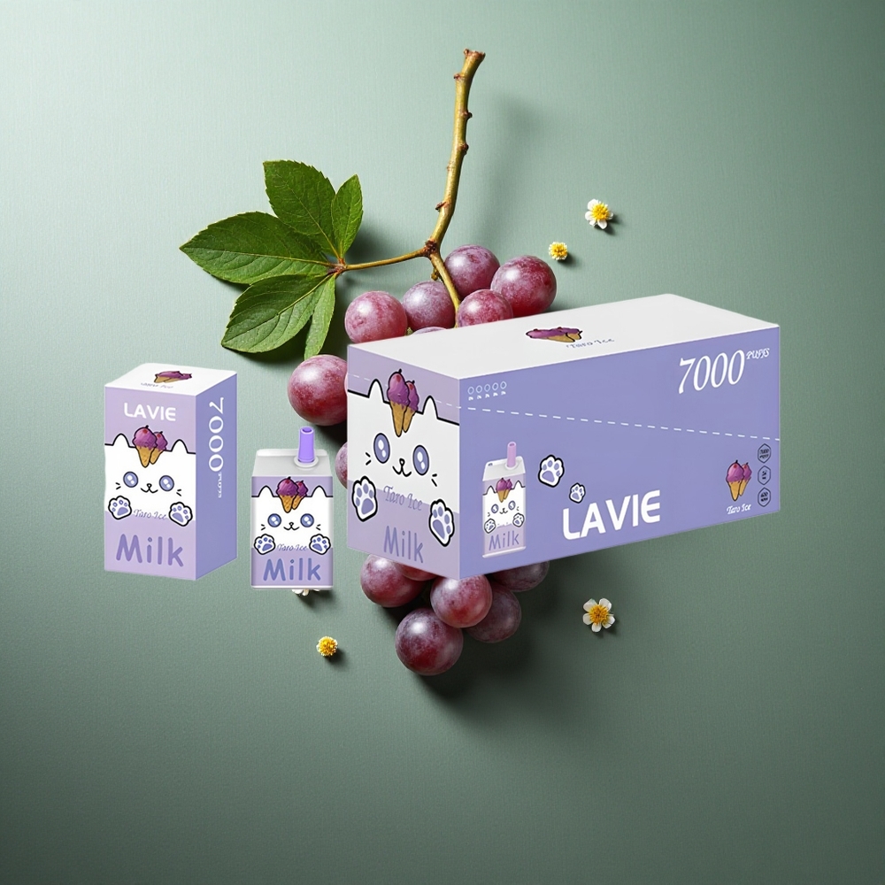 Grape Ice LAVIE Milk 7000 Puffs UK vape wholesale 16ML Rechargeable