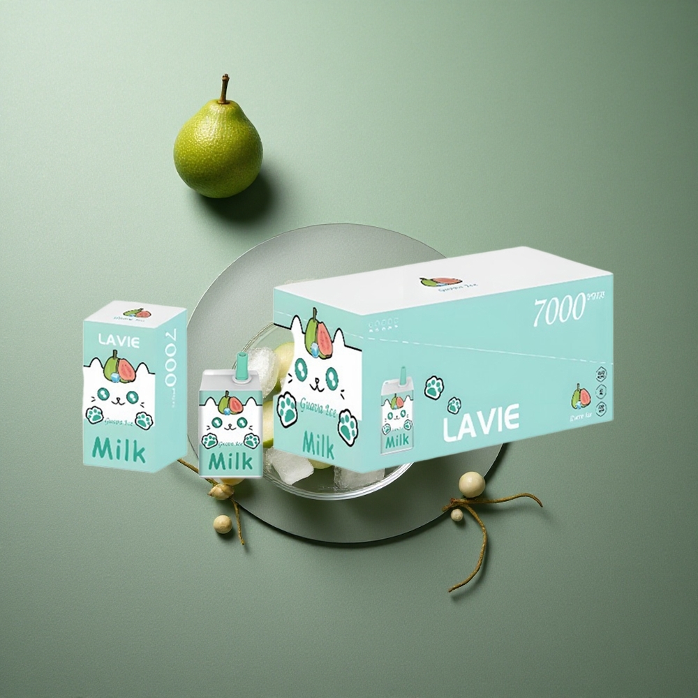 Guava Ice LAVIE Milk 7000 Puffs UK Vape Wholesale Rechargeable Type C 16ML