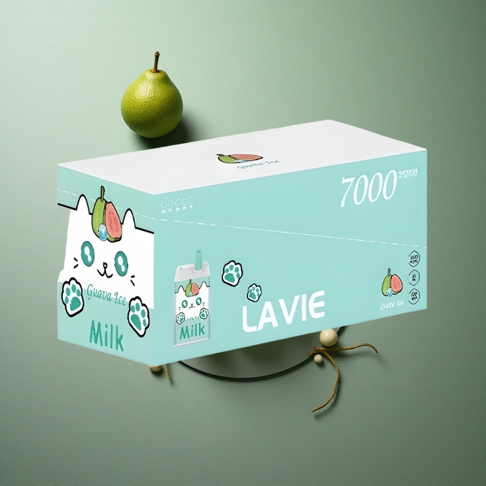 Guava Ice LAVIE Milk 7000 Puffs UK Vape Wholesale Rechargeable Type C 16ML