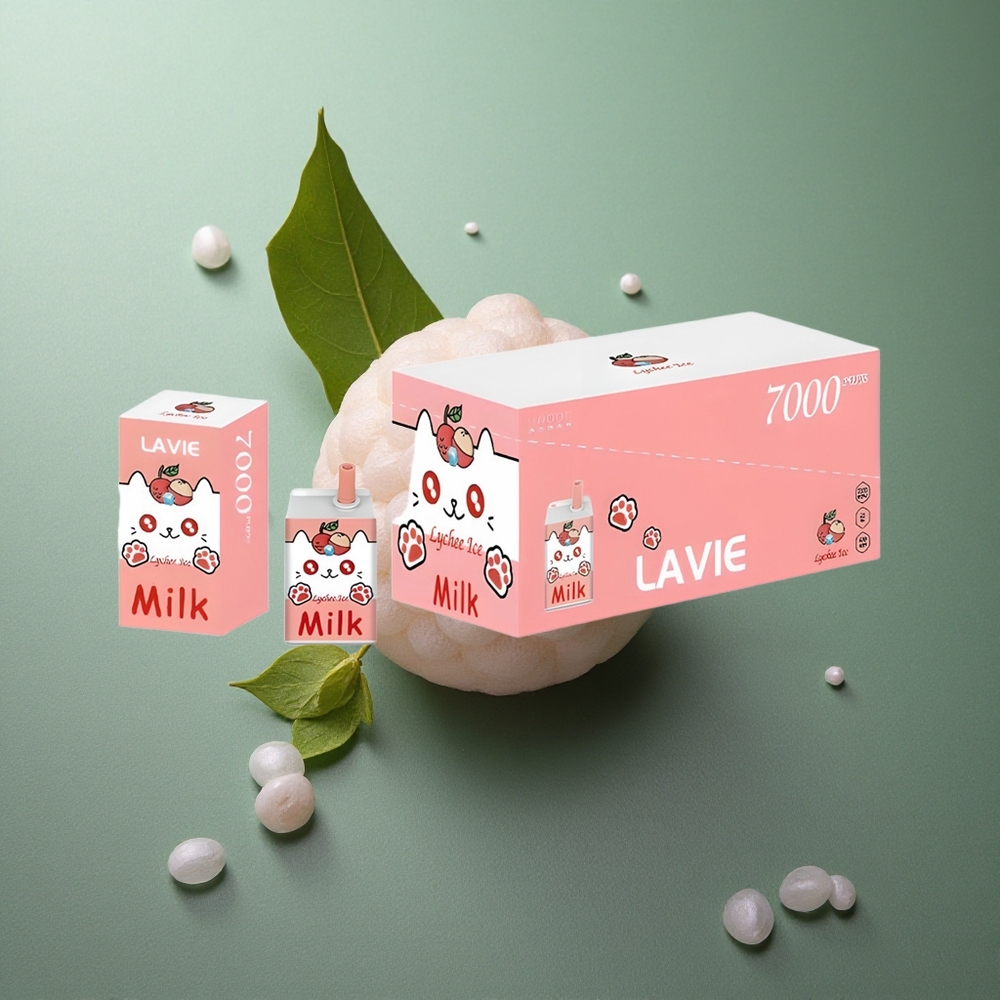 Lychee Ice LAVIE Milk 7000 Puffs UK Vape Wholesale 16ML Rechargeable