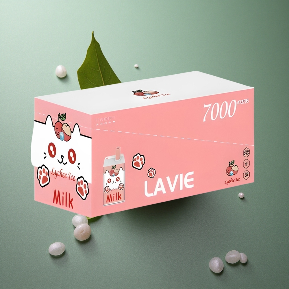 Lychee Ice LAVIE Milk 7000 Puffs UK Vape Wholesale 16ML Rechargeable