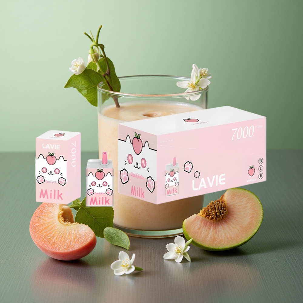 Peach Juice Lavie Milk 7000 Puffs UK Vape Wholesale Rechargeable 16ML