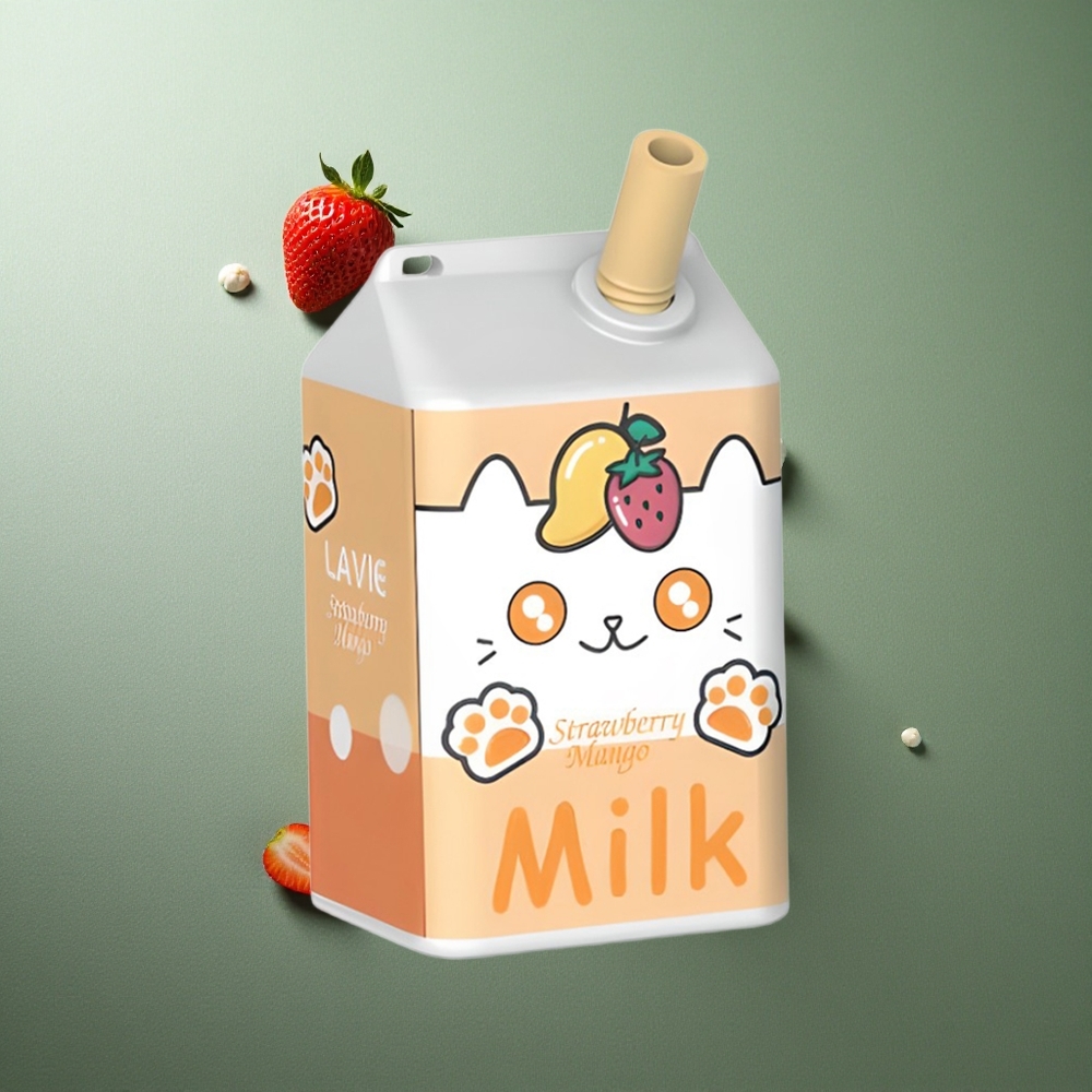 Strawberry Mango LAVIE Milk 7000 Puffs UK vape wholesale Rechargeable Type C