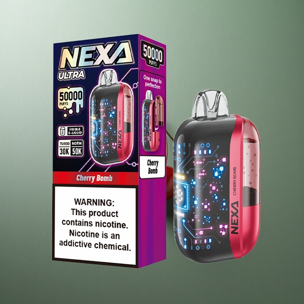 Cherry Bomp NEXA Ultra 50K Disposable Vape 50000 Puffs UK vape wholesale 20ml Prefilled Type-c Charging