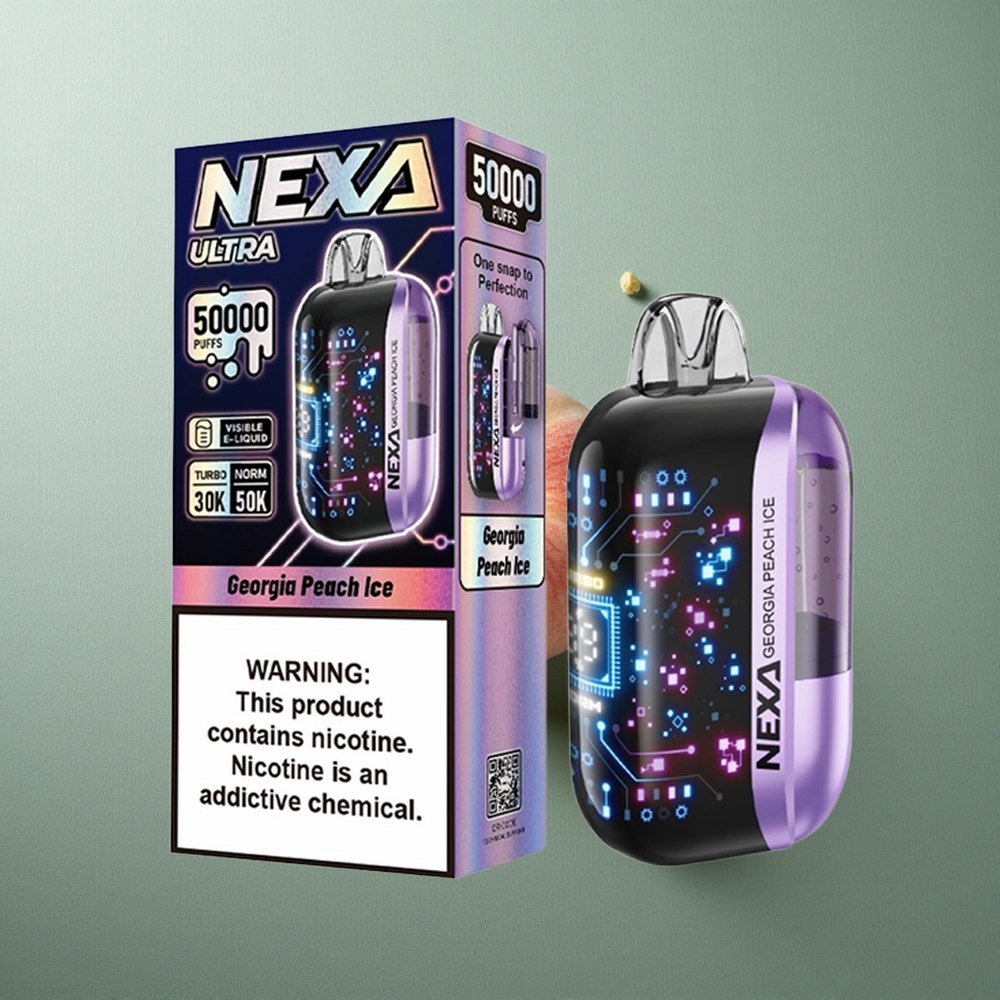 Georgia Peach Ice NEXA Ultra 50K Disposable Vape 50000 Puffs UK Vape Wholesale 20ml Type-C