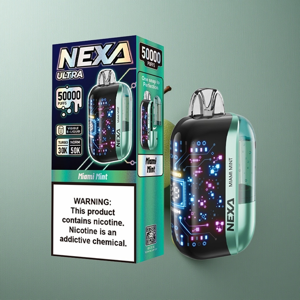 Miami Mint NEXA Ultra 50000 Puffs UK vape wholesale 20ml Prefilled Type-C Charging