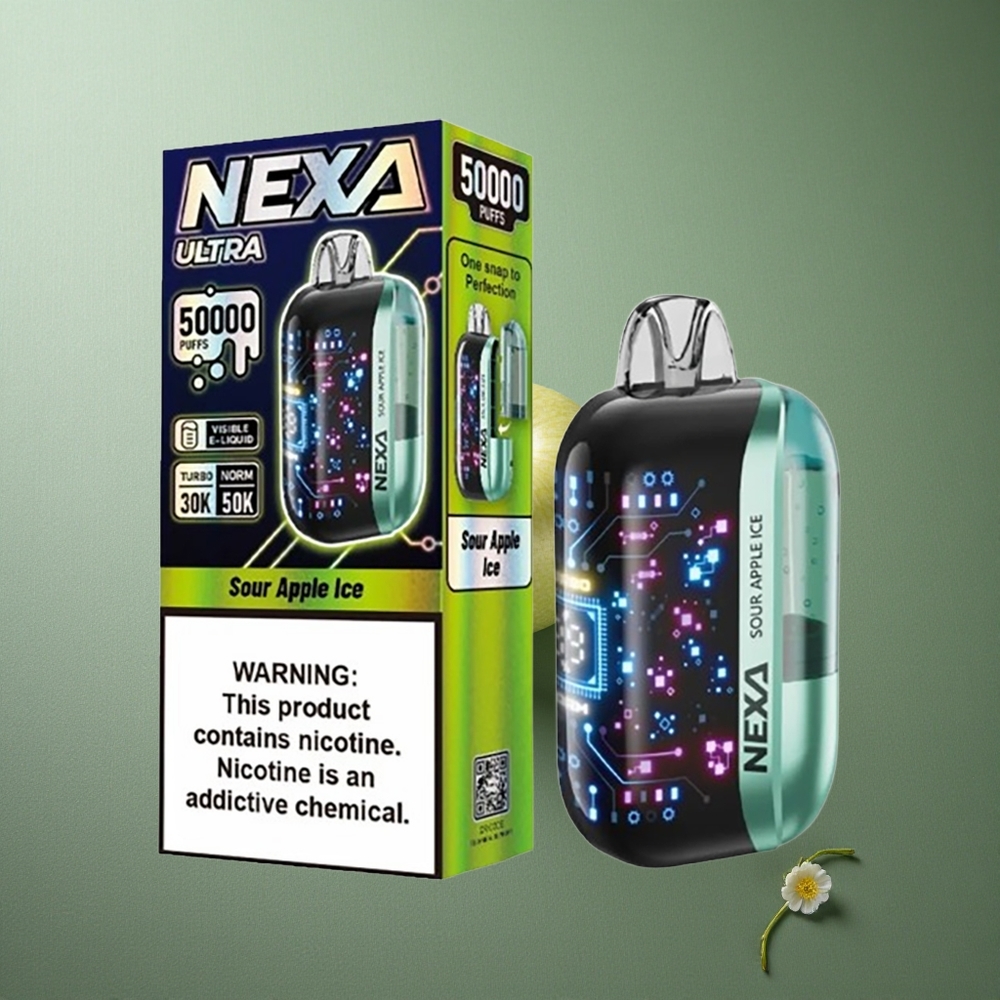 Sour Apple Ice NEXA Ultra 50K Disposable Vape 50000 Puffs UK Vape Wholesale 20ml Prefilled