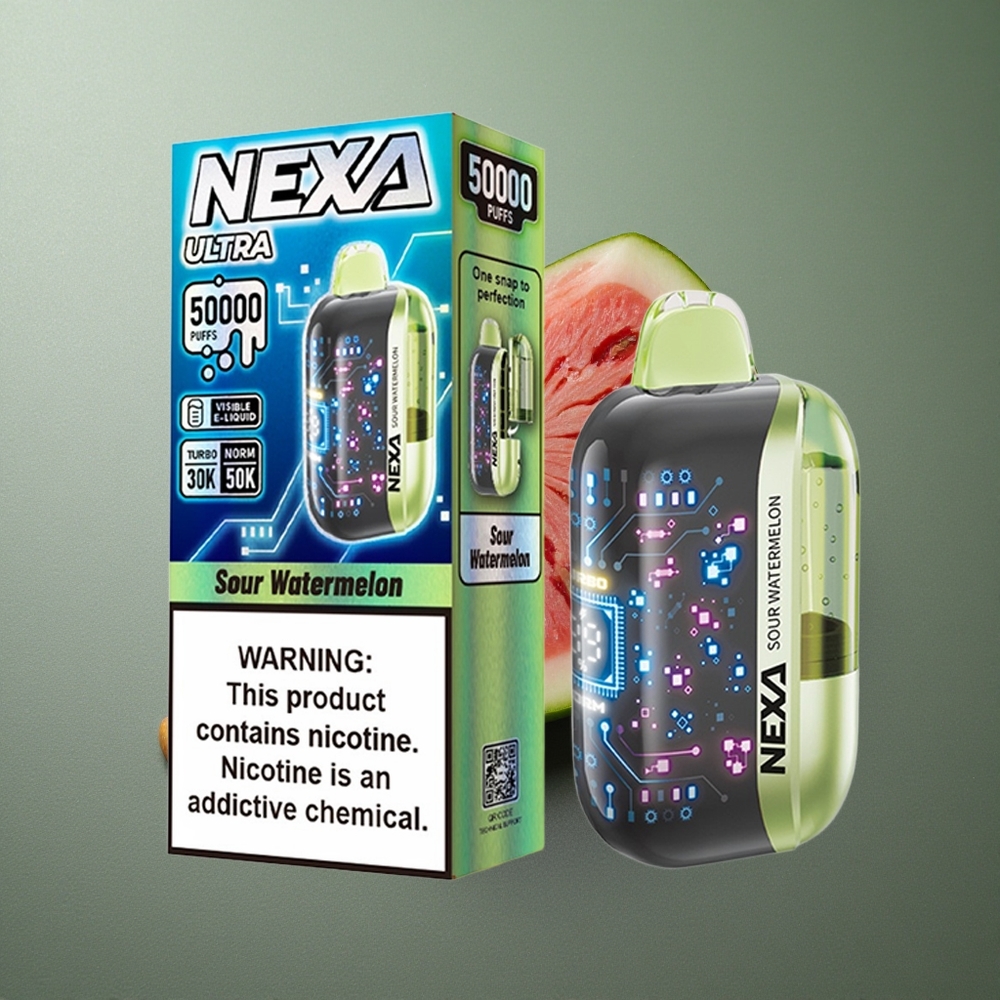 Sour Watermelon NEXA Ultra 50K 50000 Puffs UK vape wholesale 20ml Prefilled 800mah