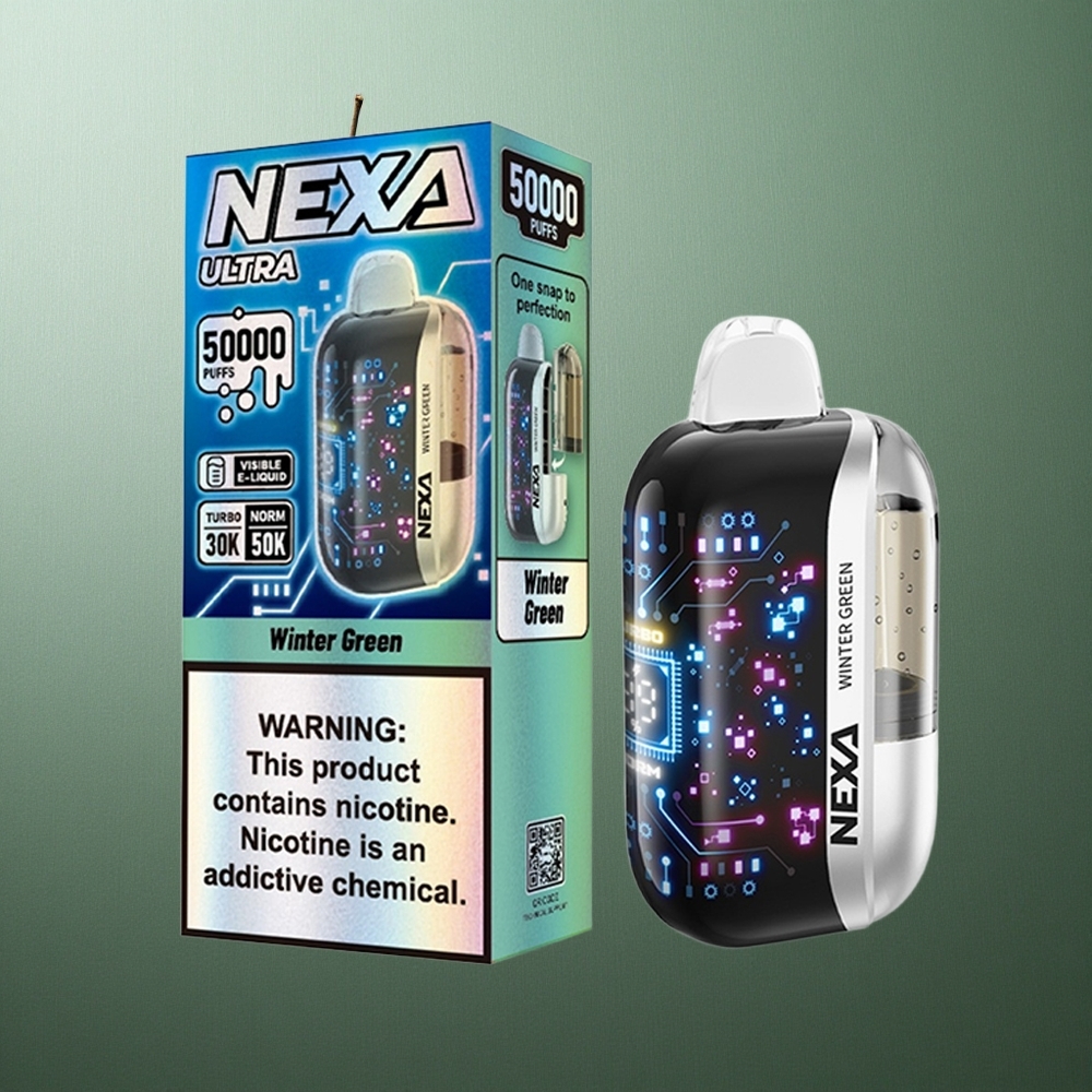 Winter Green NEXA Ultra 50000 Puffs UK vape wholesale 20ml Prefilled Type-C Charging