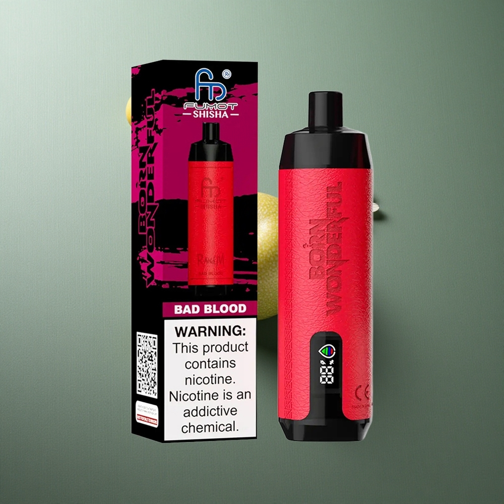 Bad Blood RandM Fumot Shisha 10000 Puffs Disposable Vape UK vape wholesale with 18ml Prefilled e-liquid