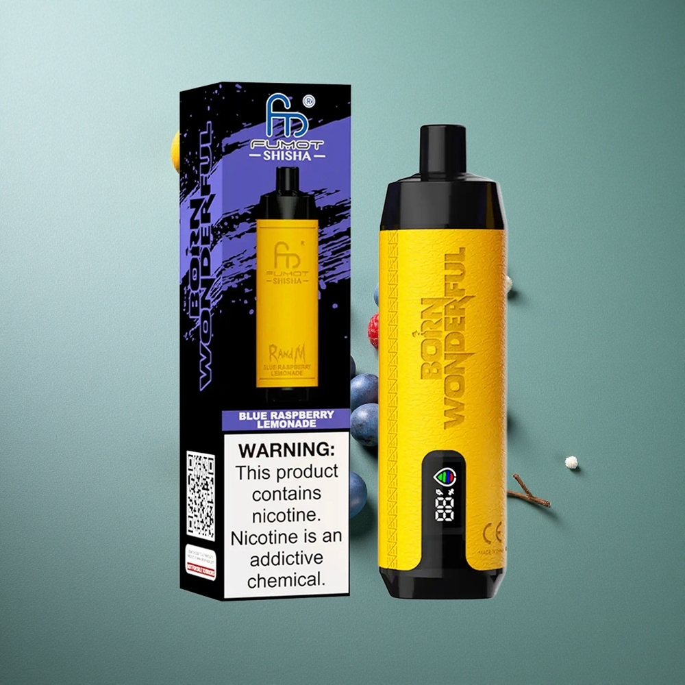 Blue Raspberry Lemonade RandM Fumot Shisha 10000 Puffs UK Vape Wholesale with 18ml Prefilled E-liquid