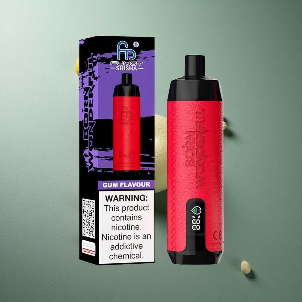 Gum Flavour RandM Fumot 10000 Puffs UK Vape Wholesale Disposable Vape with LED Indicator