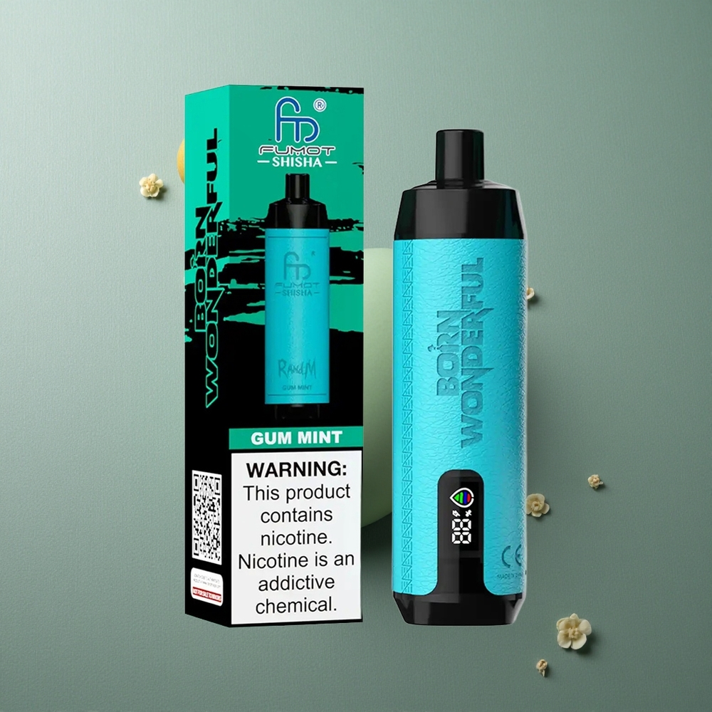 Gum Mint RandM Fumot Shisha 10000 Puffs UK Vape Wholesale with LED Indicator