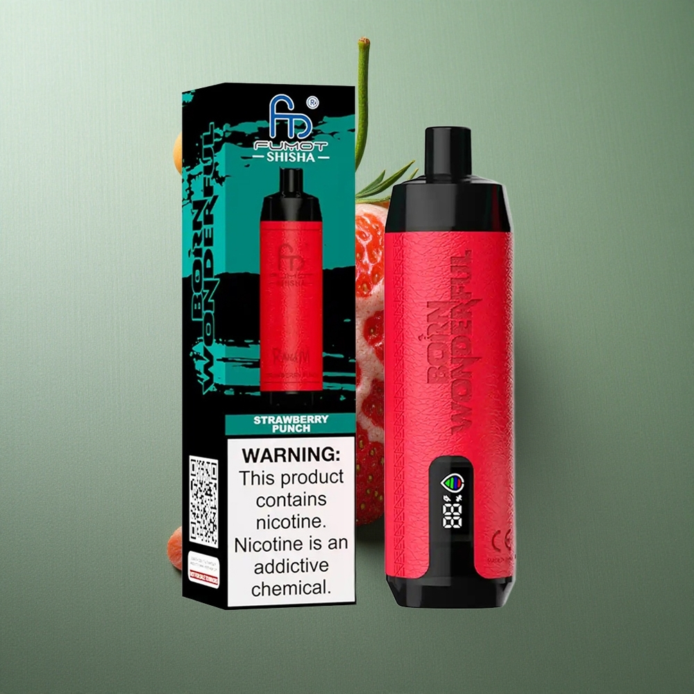 Strawberry Punch RandM Fumot Shisha 10000 Puffs UK Vape Wholesale 18ml Prefilled