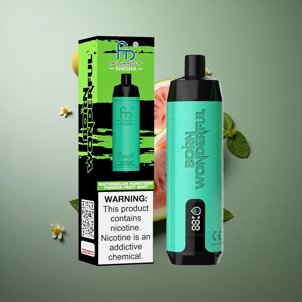 Watermelon Honeydew Passion Fruit Mint RandM Fumot Shisha 10000 Puffs UK Vape Wholesale 18ml Prefilled