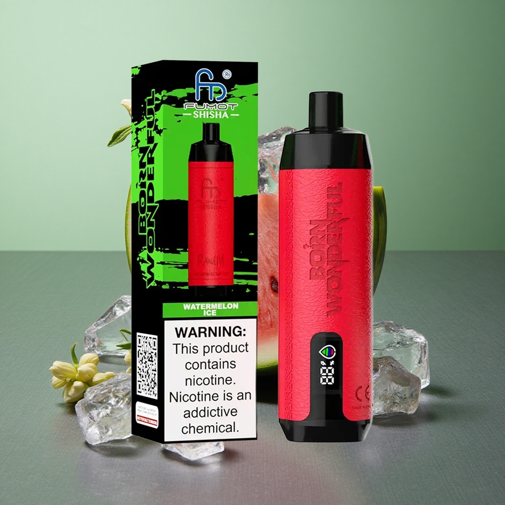Watermelon Ice RandM Fumot Shisha 10000 Puffs UK Vape Wholesale with 18ml Prefilled e-liquid