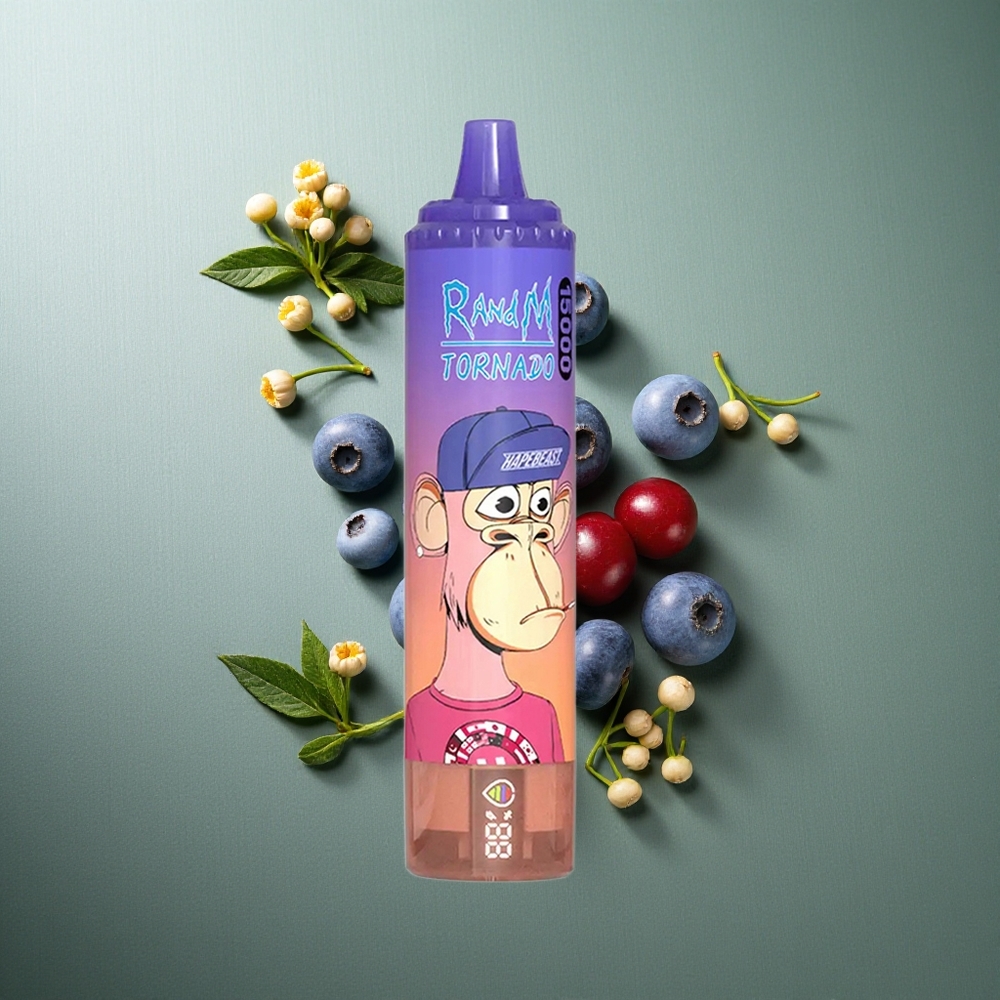 Blueberry Cherry Cranberry RandM Fumot Tornado 15000 Puffs UK vape wholesale Rechargeable LCD
