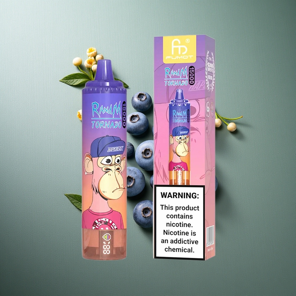 Blueberry Cherry Cranberry RandM Fumot Tornado 15000 Puffs UK vape wholesale Rechargeable LCD