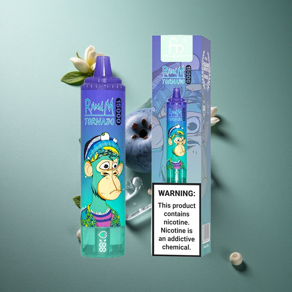 Blueberry On Ice RandM Fumot Tornado 15000 Puffs UK vape wholesale Mesh Coil