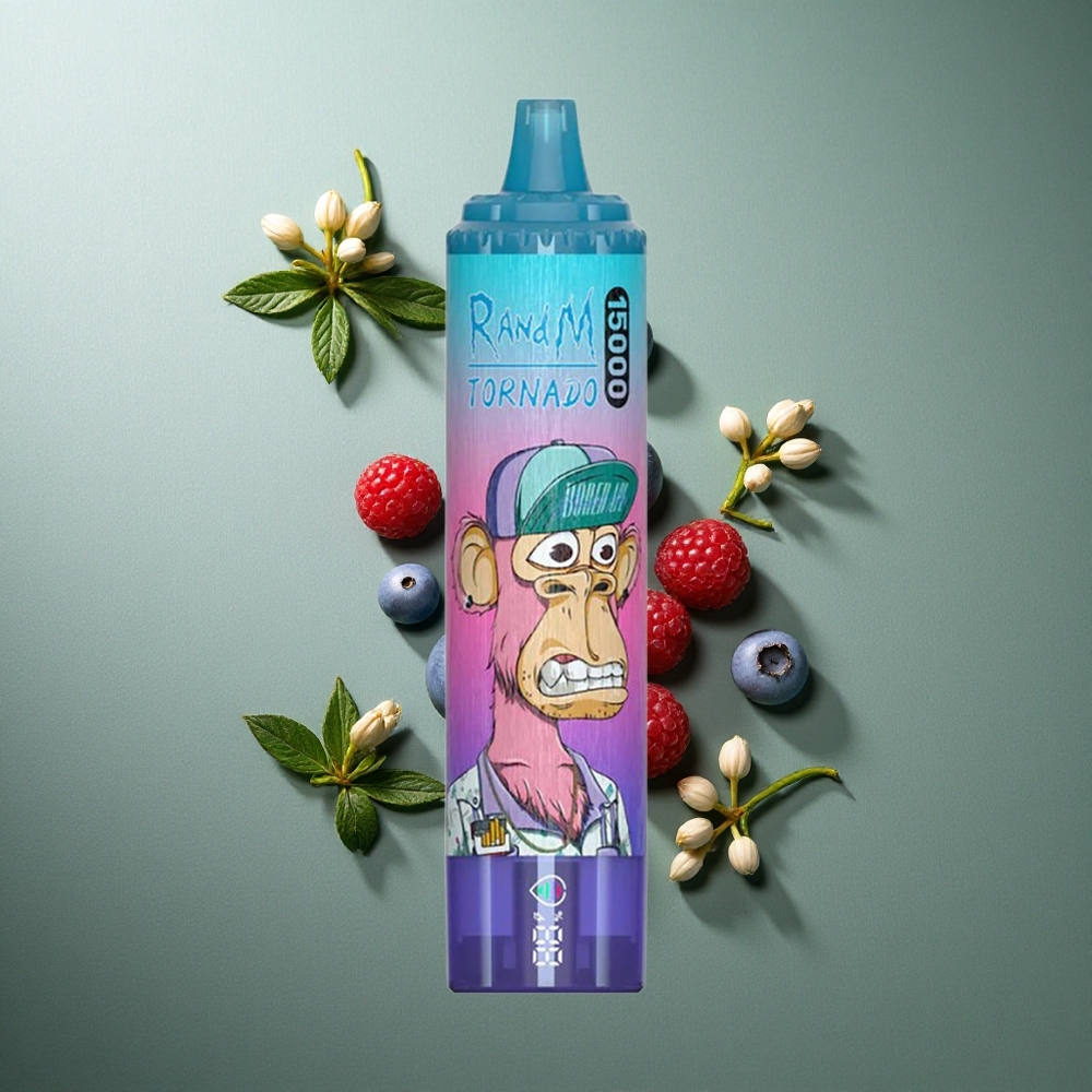 Blueberry Raspberry RandM Fumot Tornado 15000 Puffs UK vape wholesale with 25ml Liquid Capacity
