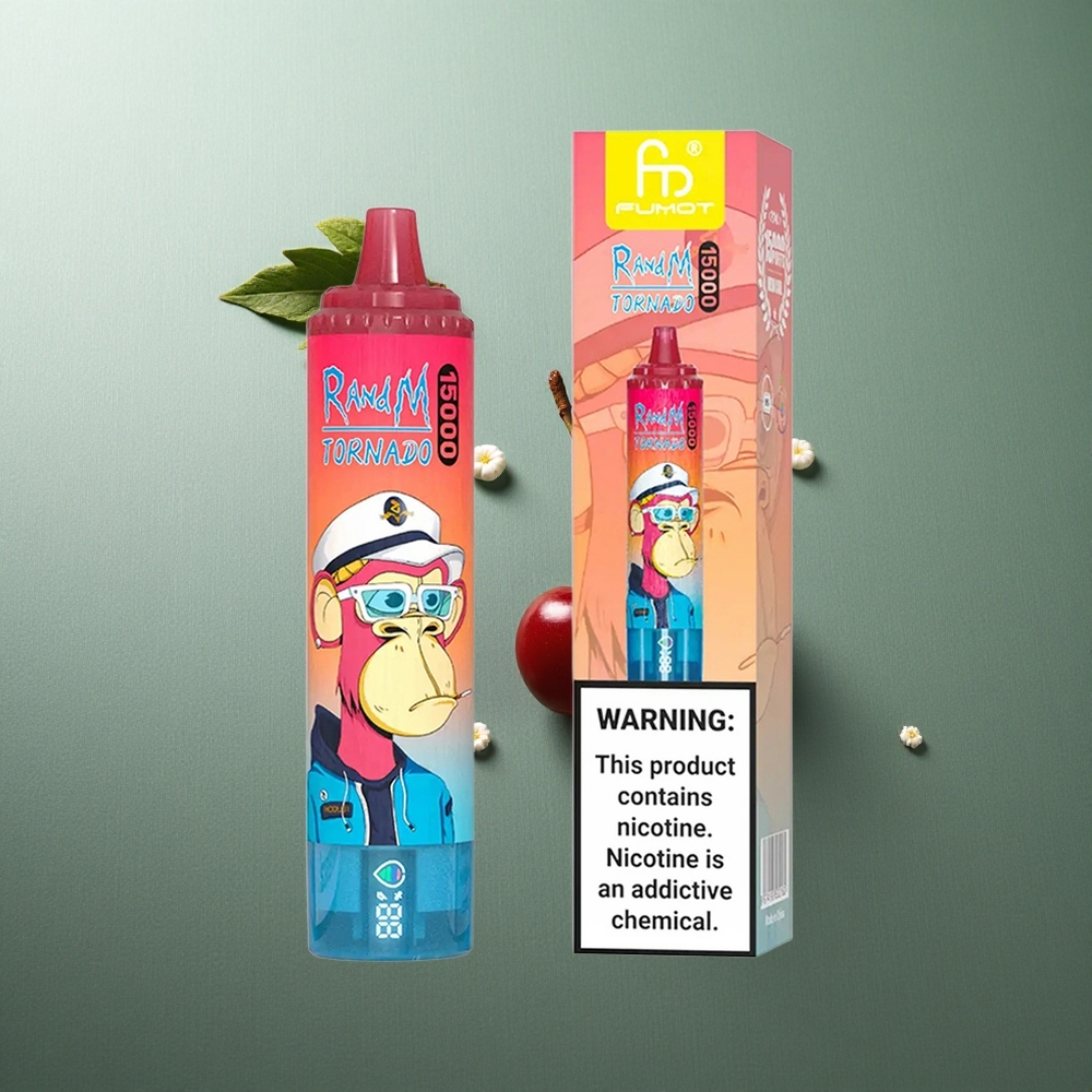 Cherry RandM Fumot Tornado 15000 Puffs UK Vape Wholesale with LCD Screen