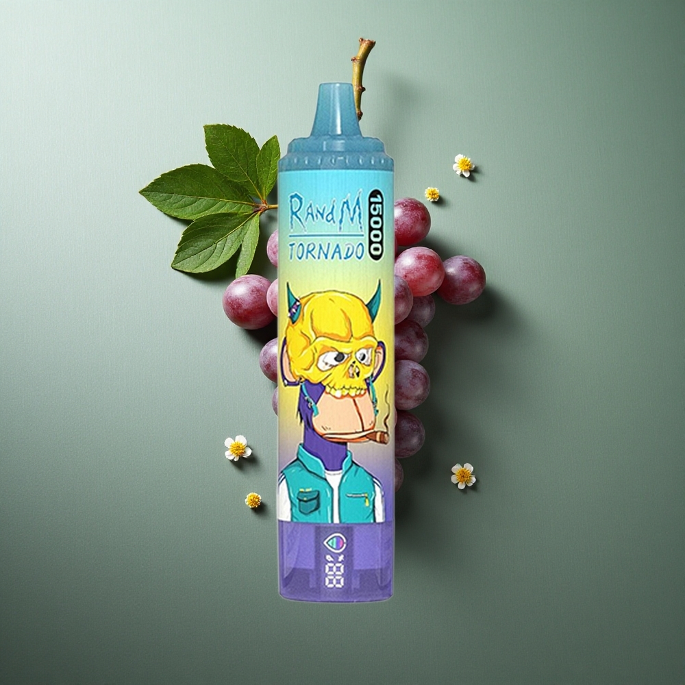 Grape Ice RandM Fumot Tornado 15000 Puffs UK vape wholesale 25ml Mesh Coil