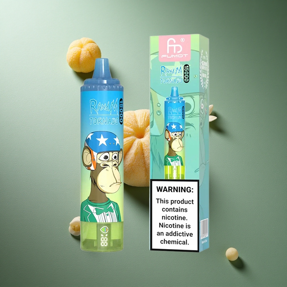 Gummy Bear RandM Fumot Tornado 15000 Puffs UK Vape Wholesale with LCD Screen