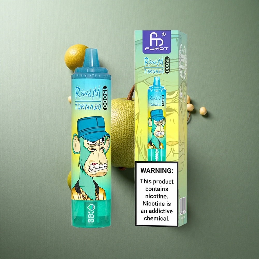 Kiwi Passion Fruit Guava RandM Fumot Tornado 15000 Puffs UK Vape Wholesale 25mL Mesh Coil