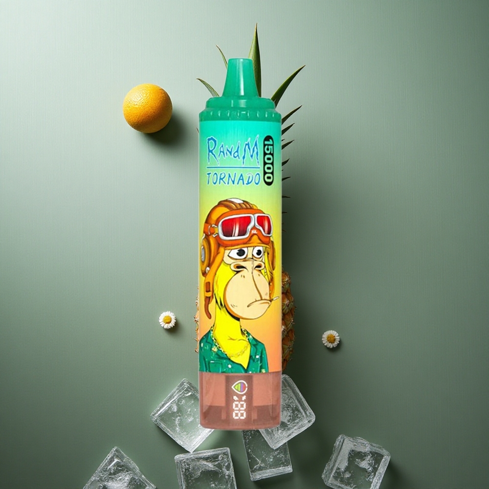 Pineapple Ice RandM Fumot Tornado 15000 Puffs UK vape wholesale LCD Type-C