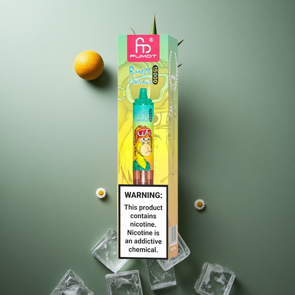 Pineapple Ice RandM Fumot Tornado 15000 Puffs UK vape wholesale LCD Type-C