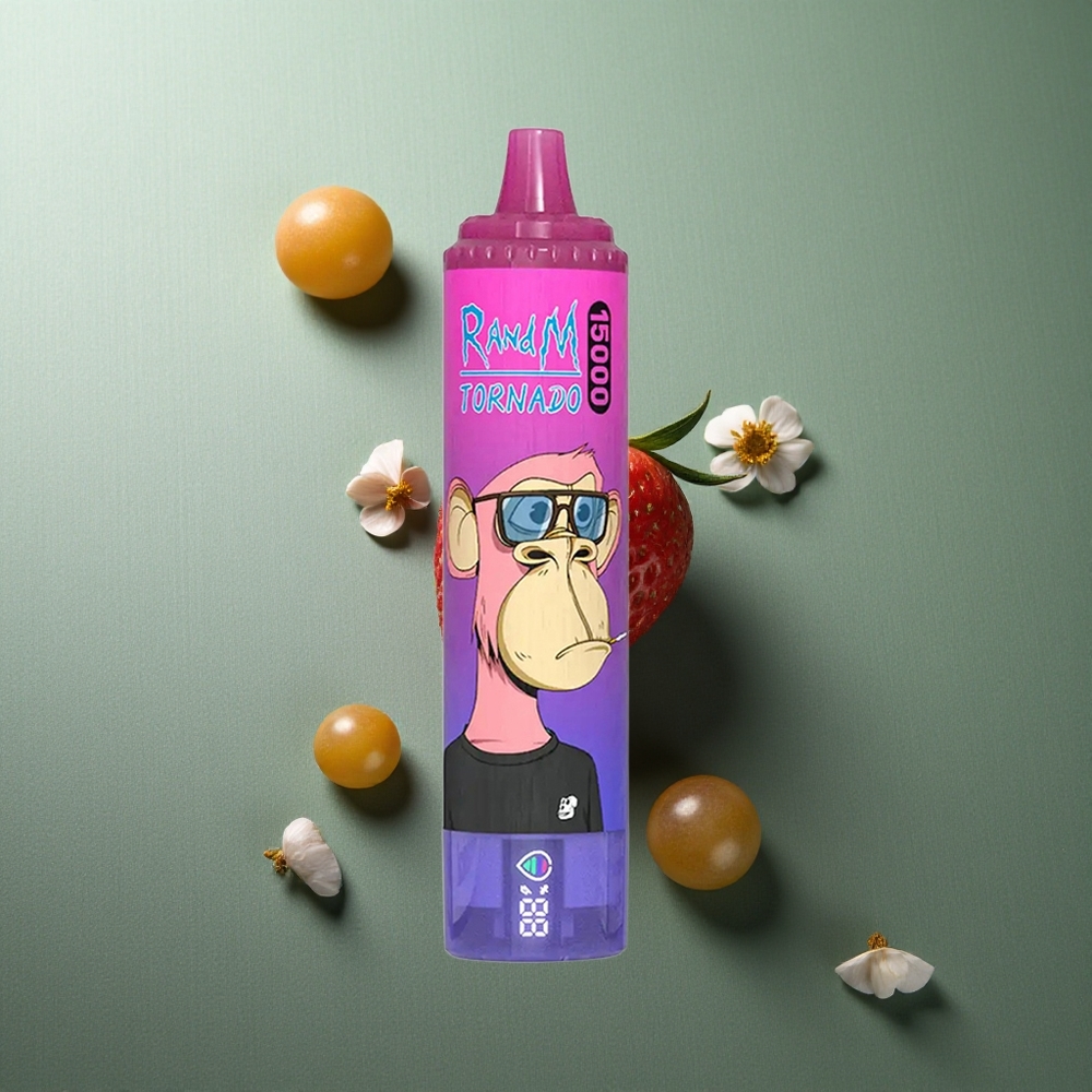 Strawberry Grape RandM Fumot Tornado 15000 Puffs UK vape wholesale Mesh Coil LCD