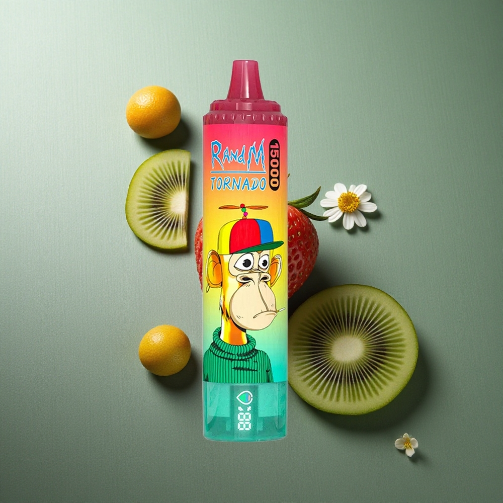 Strawberry Kiwi RandM Fumot Tornado 15000 Puffs UK vape wholesale 25ml Mesh Coil