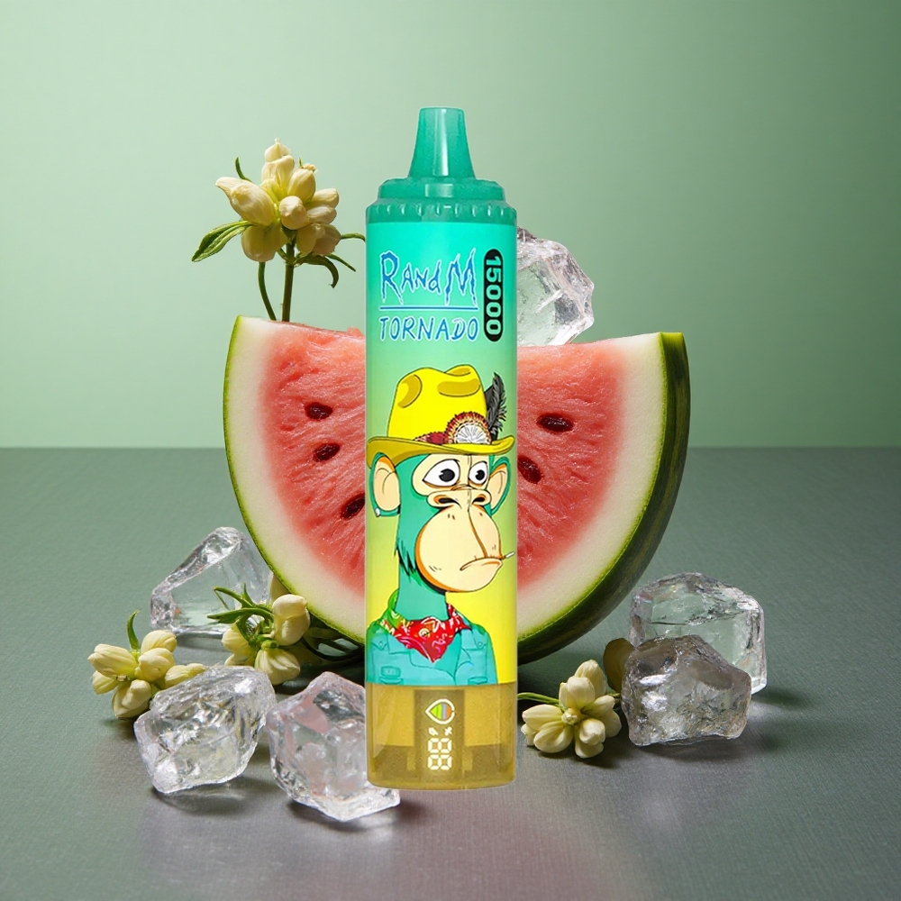 Watermelon Ice RandM Fumot Tornado 15000 Puffs UK Vape Wholesale with LCD Screen & Type-C Rechargeable