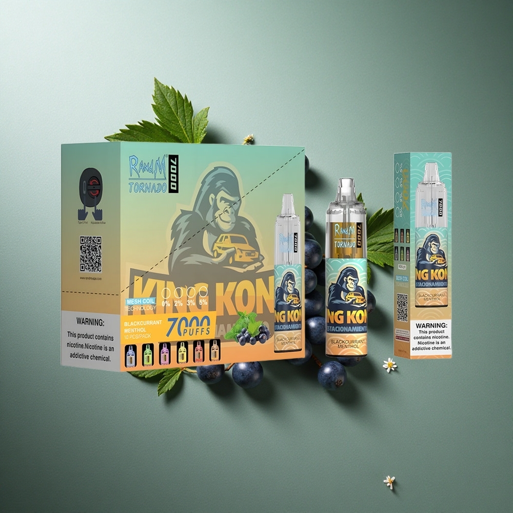 Blackcurrant Menthol RandM Fumot Tornado 7000 Puffs UK Vape Wholesale Mesh Coil