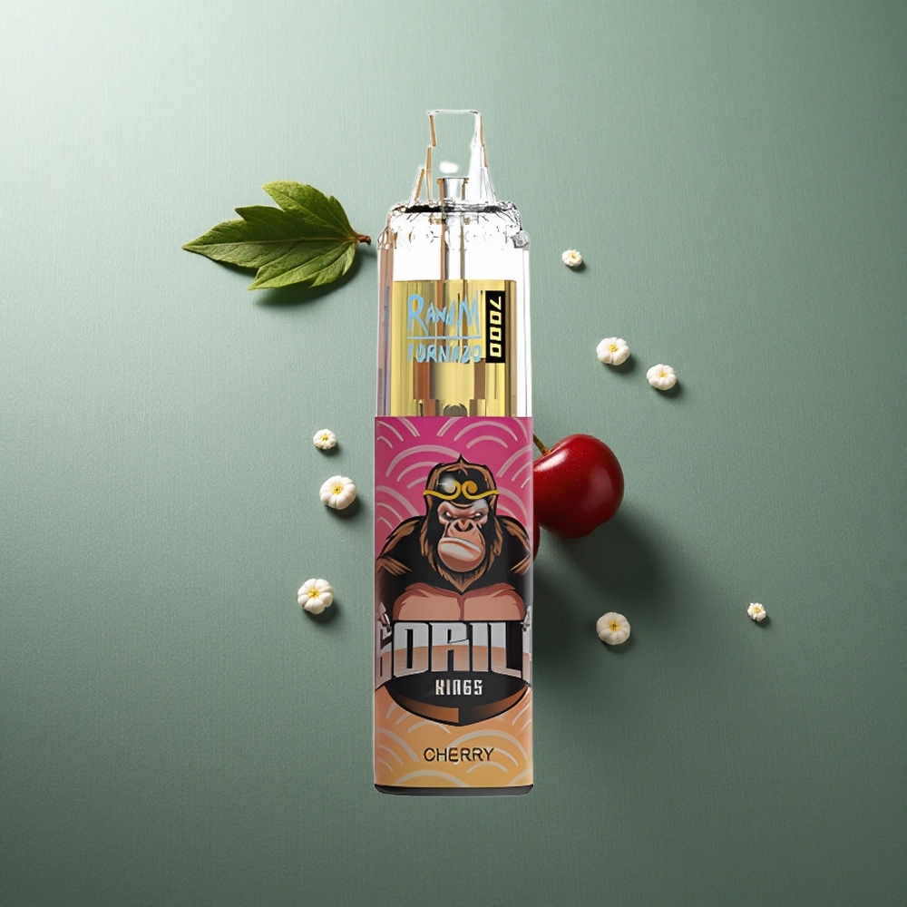 Cherry RandM Fumot Tornado 7000 Puffs UK Vape Wholesale with Mesh Coil & RGB Light