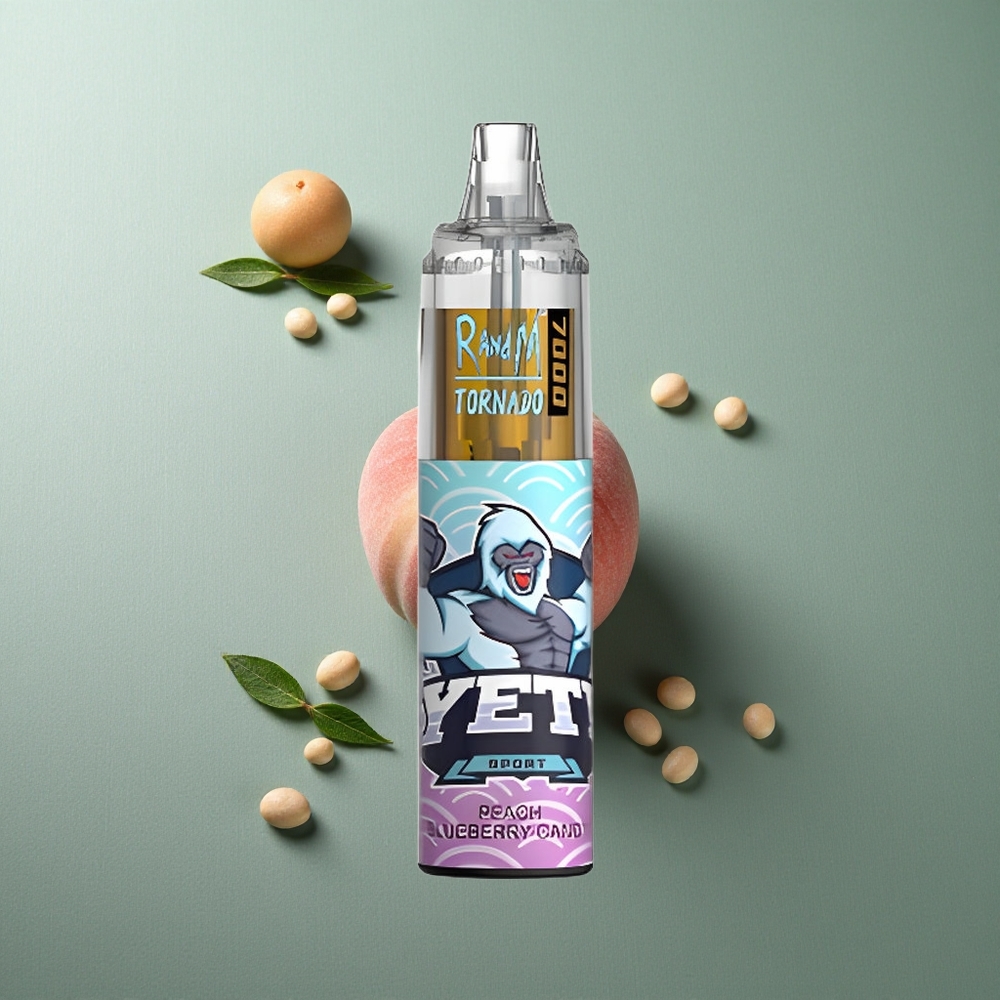 Peach Blueberry Candy RandM Fumot Tornado 7000 Puffs UK Vape Wholesale Mesh Coil
