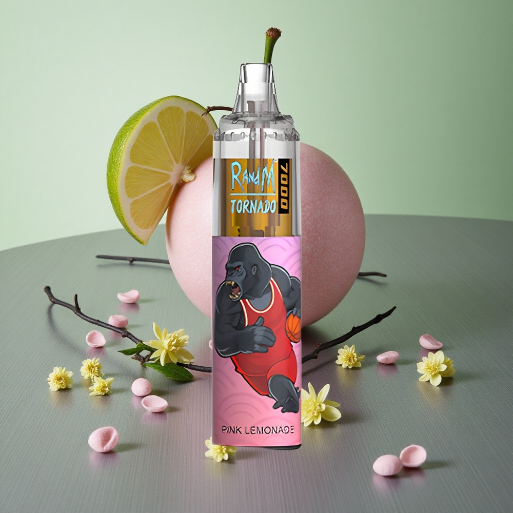 Pink Lemonade RandM Fumot Tornado 7000 Puffs UK Vape Wholesale Disposable Vape with RGB Light