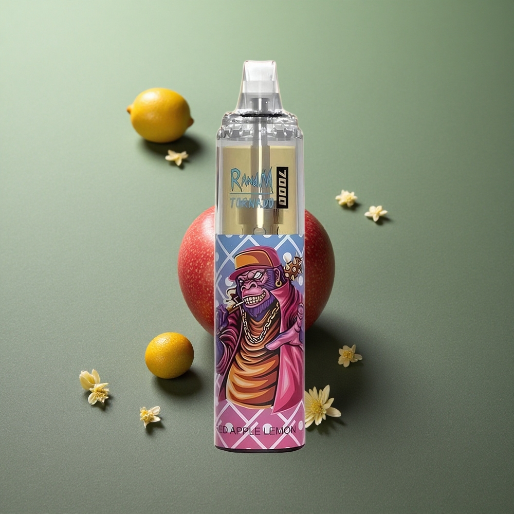Red Apple Lemon RandM Fumot Tornado 7000 Puffs UK Vape Wholesale Mesh Coil Type-C Port