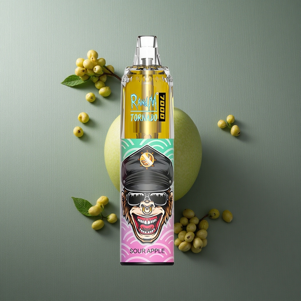 Sour Apple RandM Fumot Tornado 7000 Puffs UK Vape Wholesale with RGB Light