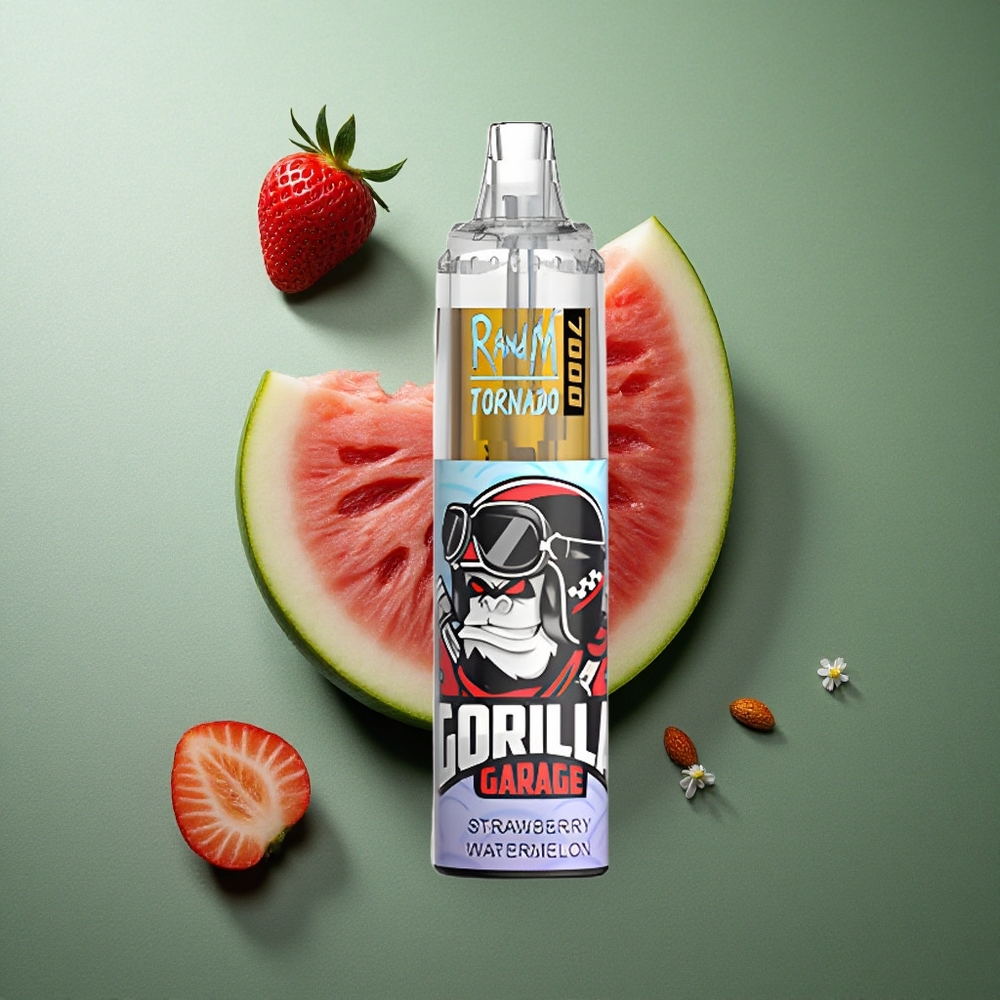 Strawberry Watermelon RandM Fumot Tornado 7000 Puffs UK Vape Wholesale with RGB Light