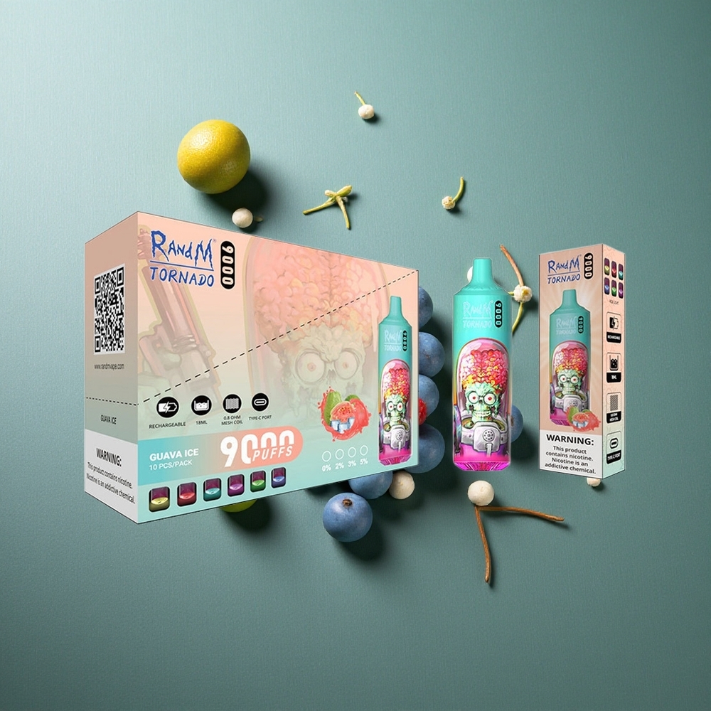 Blue Sour Raspberry RandM Fumot Tornado 9000 Puffs UK Vape Wholesale with Mesh Coil