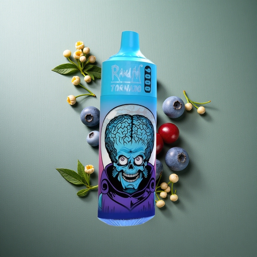Blueberry Cherry Cranberry RandM Fumot Tornado 9000 Puffs UK vape wholesale 18mL Mesh Coil