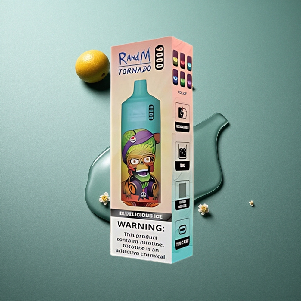 Bluelicious Ice RandM Fumot Tornado 9000 Puffs UK vape wholesale Mesh Coil 18mL