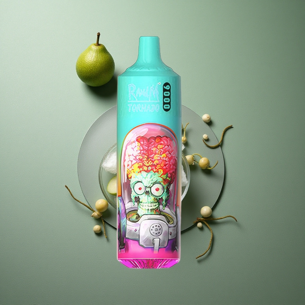 Guava Ice RandM Fumot Tornado 9000 Puffs UK Vape Wholesale Rechargeable 18mL Mesh Coil